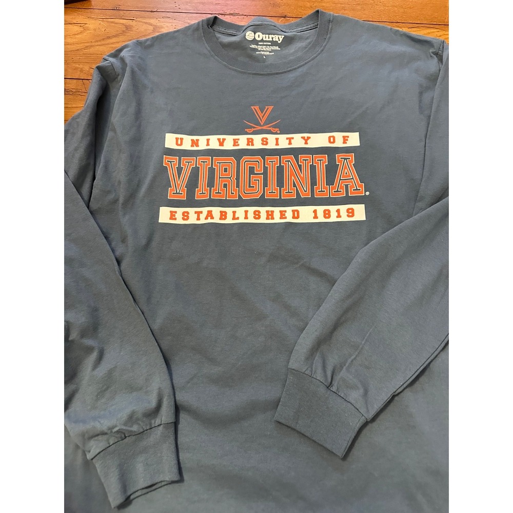 ouray university of‎ virginia blue long sleeve tee large